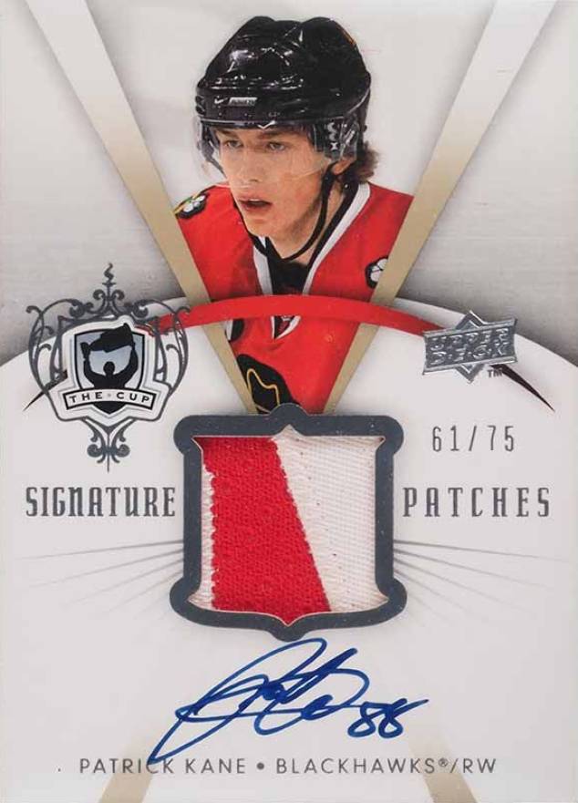 2007 Upper Deck the Cup Signature Patches Patrick Kane #SP-KE Hockey Card