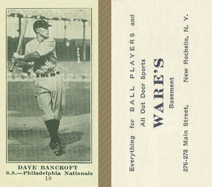 1916 Wares Dave Bancroft #10 Baseball Card