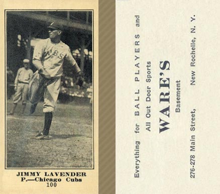 1916 Wares Jimmy Lavender #100 Baseball Card