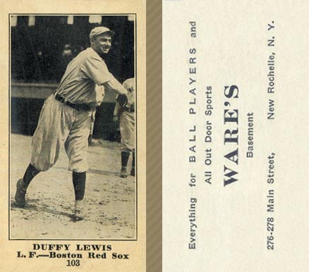 1916 Wares Duffy Lewis #103 Baseball Card