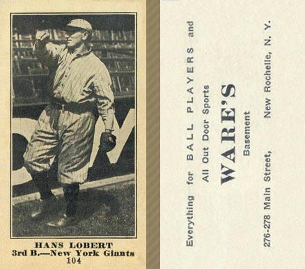 1916 Wares Hans Lobert #104 Baseball Card