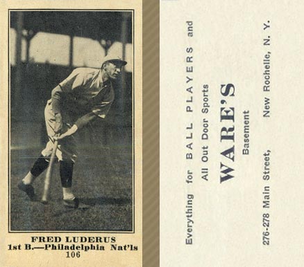 1916 Wares Fred Luderus #106 Baseball Card