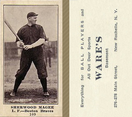 1916 Wares Sherwood Magee #109 Baseball Card