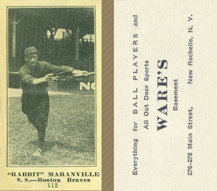 1916 Wares Rabbit Maranville #112 Baseball Card