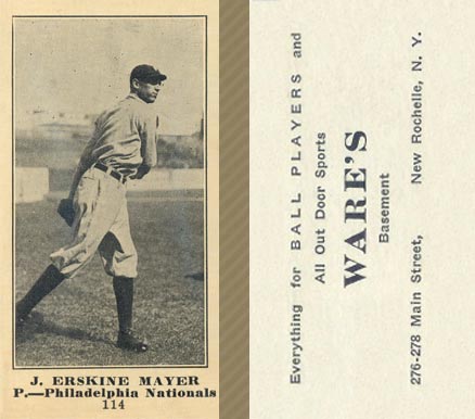 1916 Wares J. Erskine Mayer #114 Baseball Card