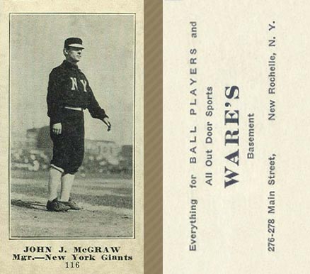 1916 Wares John J. McGraw #116 Baseball Card