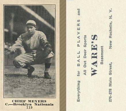 1916 Wares Chief Meyers #119 Baseball Card