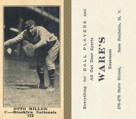 1916 Wares Otto Miller #122 Baseball Card