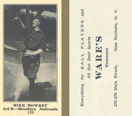 1916 Wares Mike Mowrey #129 Baseball Card