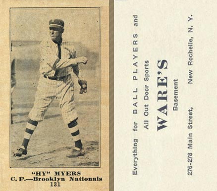 1916 Wares Hy Myers #131 Baseball Card