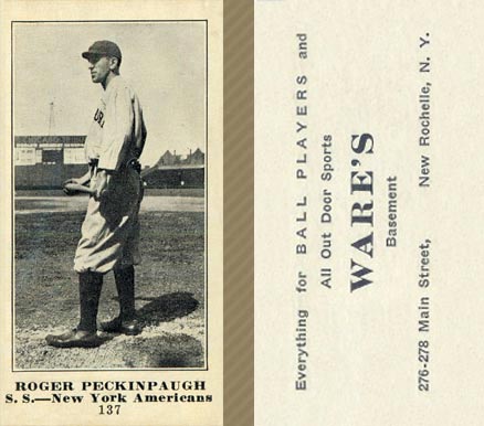 1916 Wares Roger Peckinpaugh #137 Baseball Card