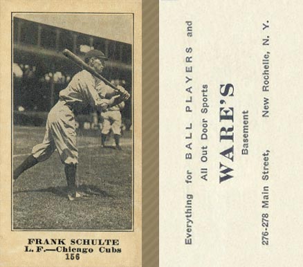 1916 Wares Frank Schulte #156 Baseball Card
