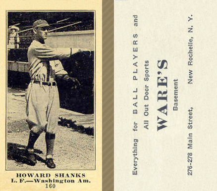 1916 Wares Howard Shanks #160 Baseball Card