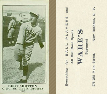 1916 Wares Burt Shotton #163 Baseball Card