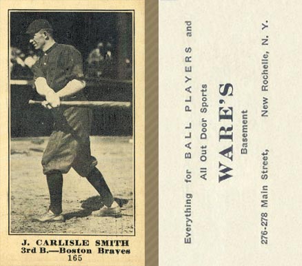 1916 Wares J. Carlisle Smith #165 Baseball Card