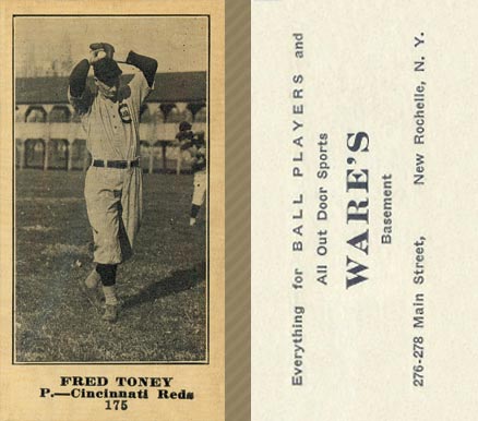 1916 Wares Fred Toney #175 Baseball Card