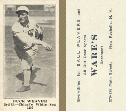 1916 Wares Buck Weaver #186 Baseball Card