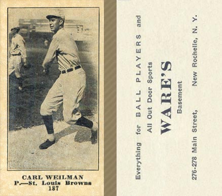 1916 Wares Carl Weilman #187 Baseball Card