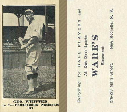 1916 Wares Geo. Whitted #189 Baseball Card