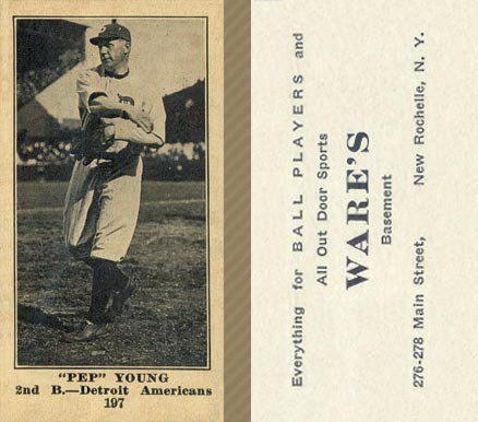 1916 Wares Pep Young #197 Baseball Card