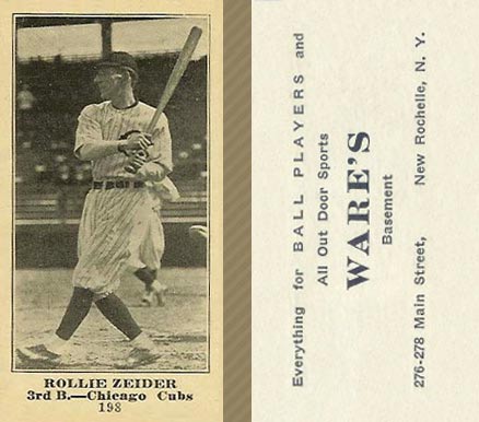 1916 Wares Rollie Zeider #198 Baseball Card