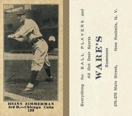 1916 Wares Heiny Zimmerman #199 Baseball Card