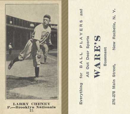 1916 Wares Larry Cheney #31 Baseball Card