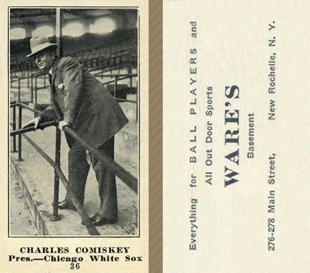 1916 Wares Charles Comiskey #36 Baseball Card