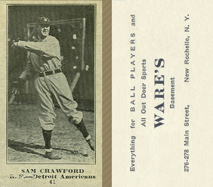 1916 Wares Sam Crawford #41 Baseball Card