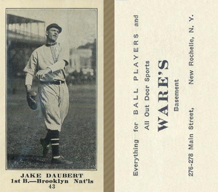 1916 Wares Jake Daubert #43 Baseball Card