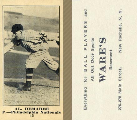 1916 Wares Al Demaree #45 Baseball Card