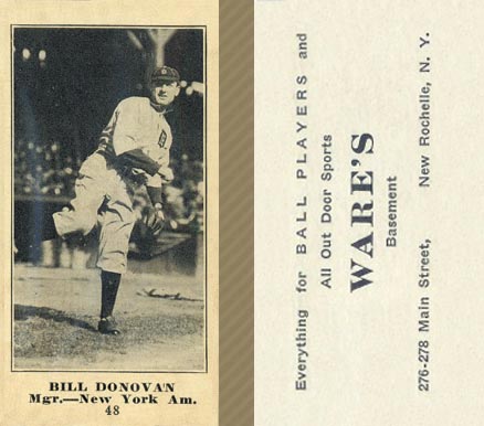1916 Wares Bill Donovan #48 Baseball Card