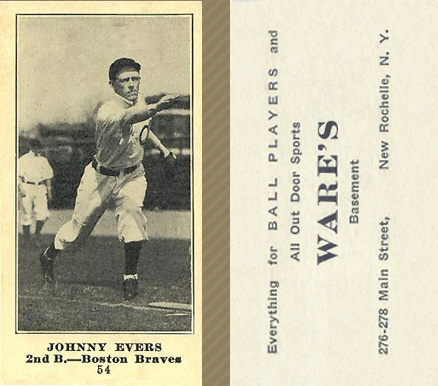 1916 Wares Johnny Evers #54 Baseball Card