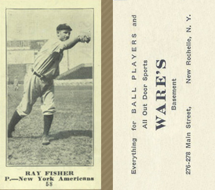1916 Wares Ray Fisher #58 Baseball Card