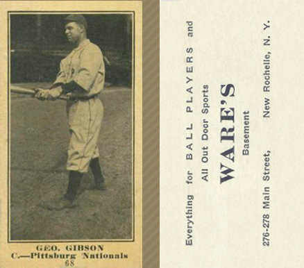 1916 Wares Geo. Gibson #68 Baseball Card