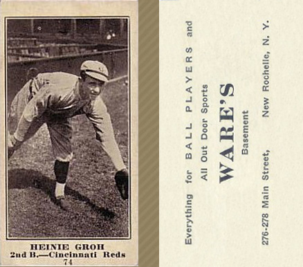 1916 Wares Heinie Groh #74 Baseball Card