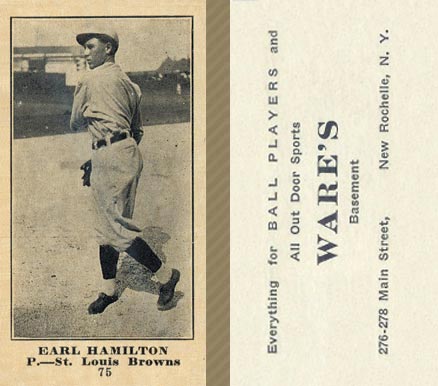 1916 Wares Earl Hamilton #75 Baseball Card
