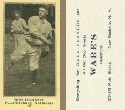 1916 Wares Bob Harmon #76 Baseball Card