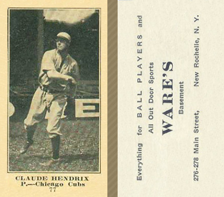 1916 Wares Roy Hartzell #77 Baseball Card