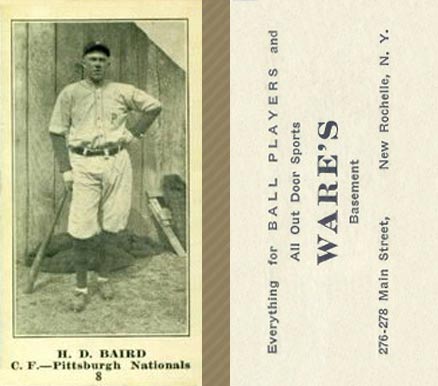 1916 Wares H. D. Baird #8 Baseball Card