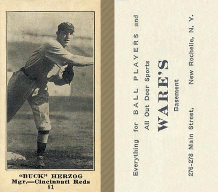 1916 Wares Buck Herzog #81 Baseball Card