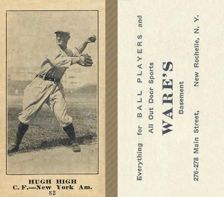 1916 Wares Hugh High #82 Baseball Card