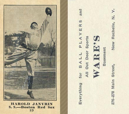 1916 Wares Harold Janvrin #89 Baseball Card