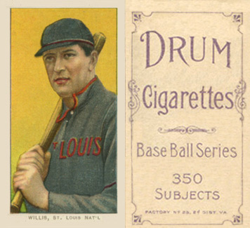 1909 White Borders Drum 350 Willis, St. Louis Nat'L #515 Baseball Card