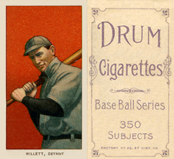 1909 White Borders Drum 350 Willett, Detroit #510 Baseball Card