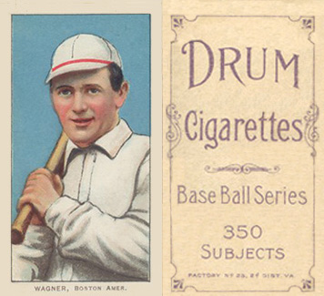 1909 White Borders Drum 350 Wagner, Boston Amer. #496 Baseball Card