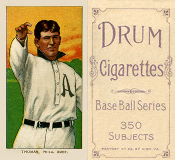 1909 White Borders Drum 350 Thomas, Phil. Amer. #483 Baseball Card