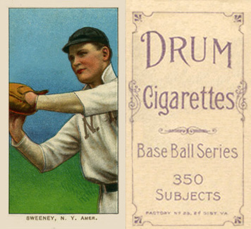 1909 White Borders Drum 350 Sweeney, N.Y. Amer. #475 Baseball Card
