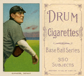 1909 White Borders Drum 350 Summers, Detroit #473 Baseball Card