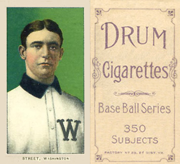 1909 White Borders Drum 350 Street, Washington #471 Baseball Card